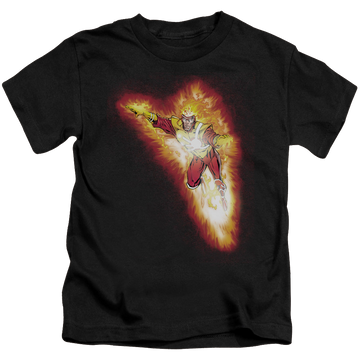 Black kid's t-shirt for ages 4 to 7 with Firestorm Blaze graphic