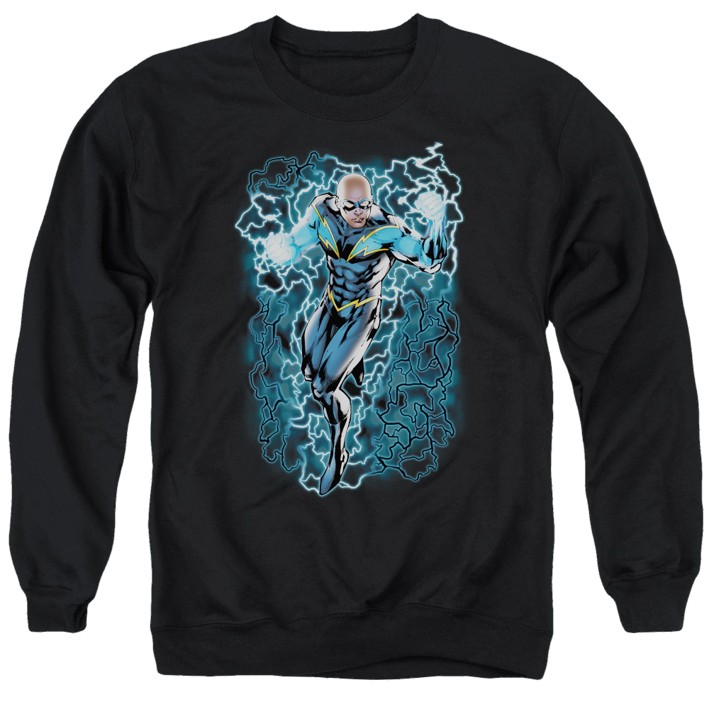 Justice League Black Lightning Bolts Men's Crewneck Sweatshirt Men's Crewneck Sweatshirt DC Comics   
