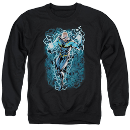 Justice League Black Lightning Bolts Men's Crewneck Sweatshirt Men's Crewneck Sweatshirt DC Comics   