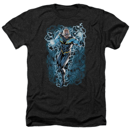 Justice League Black Lightning Bolts Men's Heather T-Shirt Men's Heather T-Shirt DC Comics   