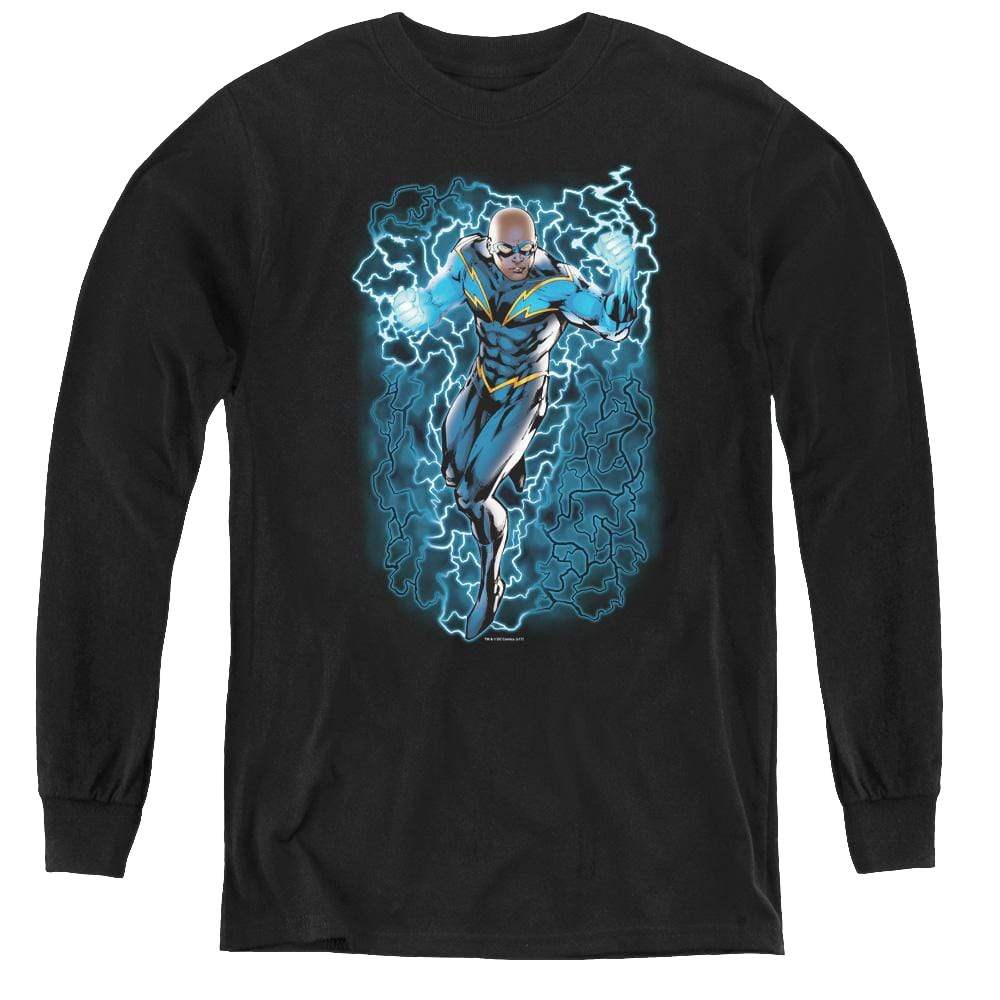 More Dc Characters Black Lightning Bolts - Youth Long Sleeve T-Shirt Youth Long Sleeve T-Shirt DC Comics   