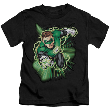 Black kid's t-shirt for ages 4 to 7 with Green Lantern Energy graphic
