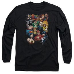 Justice League The Leagues All Here Men's Long Sleeve T-Shirt Men's Long Sleeve T-Shirt Justice League   