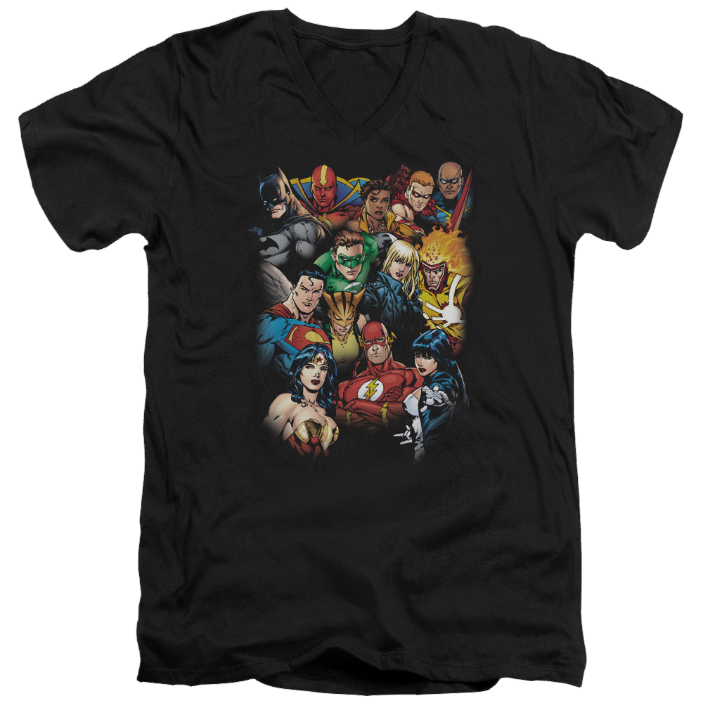 Justice League The Leagues All Here Men's V-Neck T-Shirt Men's V-Neck T-Shirt Justice League   