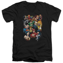 Justice League The Leagues All Here Men's V-Neck T-Shirt Men's V-Neck T-Shirt Justice League   