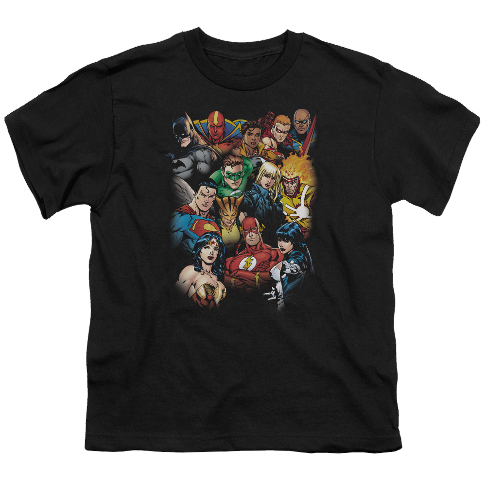 Justice League The Leagues All Here - Youth T-Shirt Youth T-Shirt (Ages 8-12) Justice League   