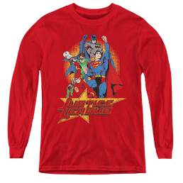Justice League Raise Your Fist - Youth Long Sleeve T-Shirt Youth Long Sleeve T-Shirt Justice League   