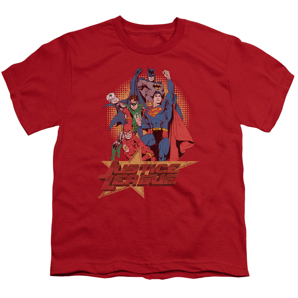 Justice League Raise Your Fist - Youth T-Shirt Youth T-Shirt (Ages 8-12) Justice League   