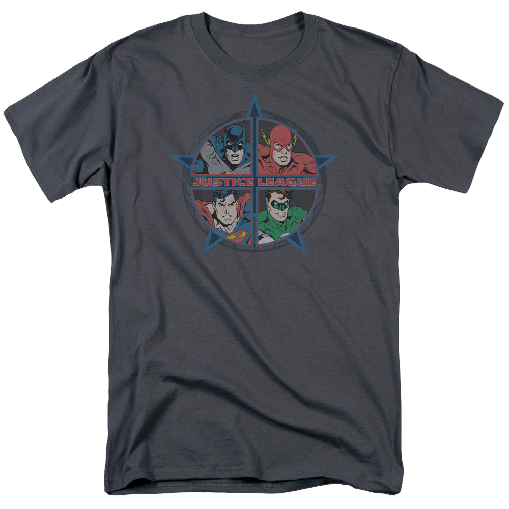 Justice League Four Heroes Men's Regular Fit T-Shirt Men's Regular Fit T-Shirt Justice League   