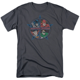 Justice League Four Heroes Men's Regular Fit T-Shirt Men's Regular Fit T-Shirt Justice League   