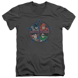 Justice League Four Heroes Men's V-Neck T-Shirt Men's V-Neck T-Shirt Justice League   