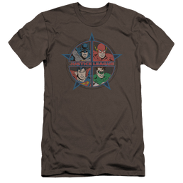 Justice League Four Heroes Men's Premium Slim Fit T-Shirt Men's Premium Slim Fit T-Shirt Justice League   