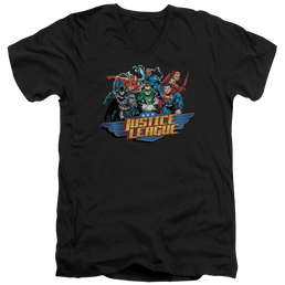 Justice League Ready To Fight Men's V-Neck T-Shirt Men's V-Neck T-Shirt Justice League   