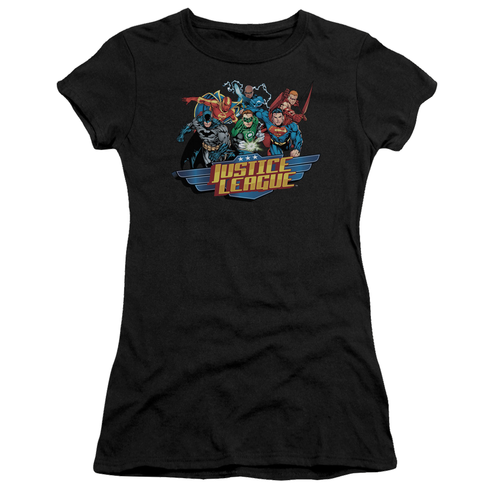 Justice League Ready To Fight Juniors T-Shirt Black Juniors T-Shirt Justice League   