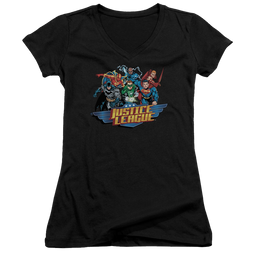 Justice League Ready To Fight Juniors V-Neck T-Shirt Juniors V-Neck T-Shirt Justice League   