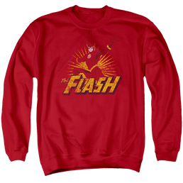 Flash, The Flash Rough Distress - Men's Crewneck Sweatshirt Men's Crewneck Sweatshirt The Flash   