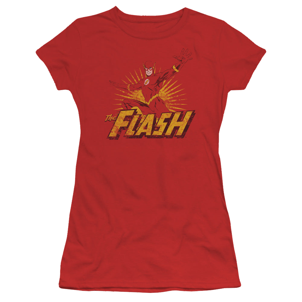 Flash, The Flash Rough Distress - Juniors T-Shirt Juniors T-Shirt The Flash   
