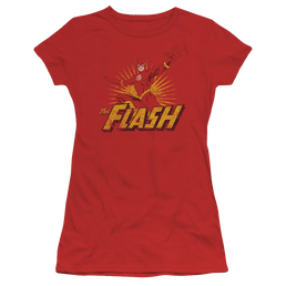 Flash, The Flash Rough Distress - Juniors T-Shirt Juniors T-Shirt The Flash   