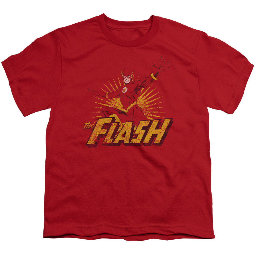 Flash, The Flash Rough Distress - Youth T-Shirt Youth T-Shirt (Ages 8-12) The Flash   