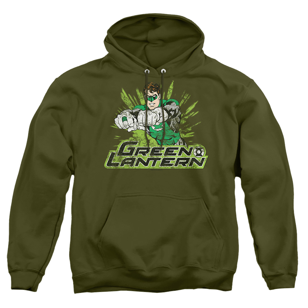 Green Lantern Gl Rough Distress - Pullover Hoodie Pullover Hoodie Green Lantern   