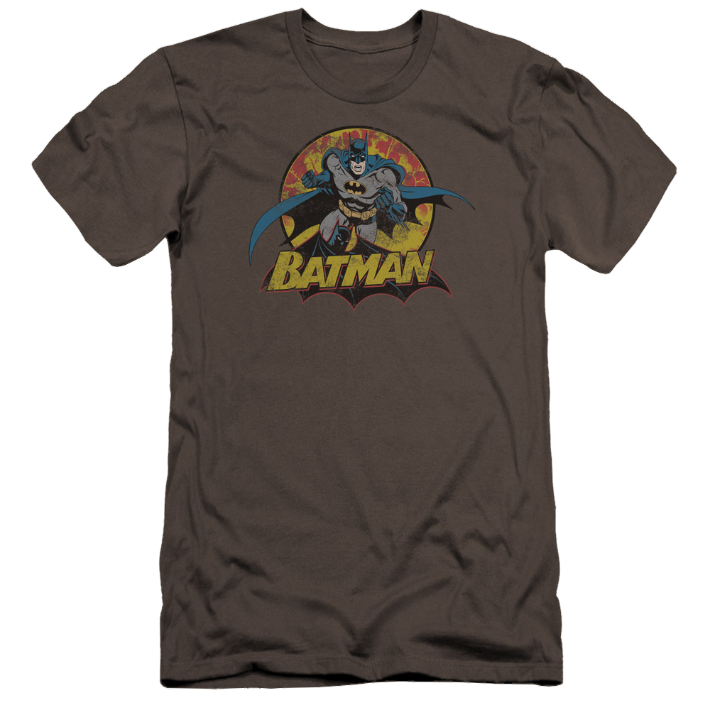 Justice League Batman Rough Distress Men's Premium Slim Fit T-Shirt Men's Premium Slim Fit T-Shirt Batman   