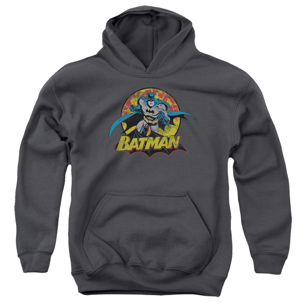 DC Batman Batman Rough Distress - Youth Hoodie Youth Hoodie (Ages 8-12) Batman   