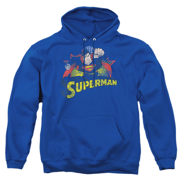 Justice League Superman Rough Distress Pullover Hoodie Pullover Hoodie Superman   