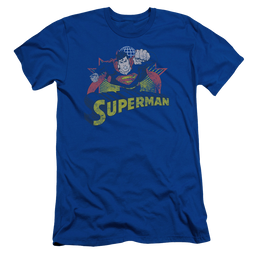 Justice League Superman Rough Distress Men's Slim Fit T-Shirt Men's Slim Fit T-Shirt Superman   