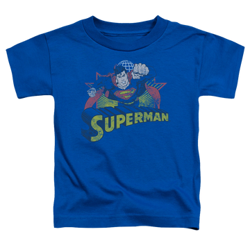 Royal toddler t-shirt with Superman Rough Distress graphic
