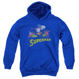 Superman Superman Rough Distress - Youth Hoodie Youth Hoodie (Ages 8-12) Superman   