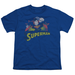 Superman Superman Rough Distress - Youth T-Shirt Youth T-Shirt (Ages 8-12) Superman   