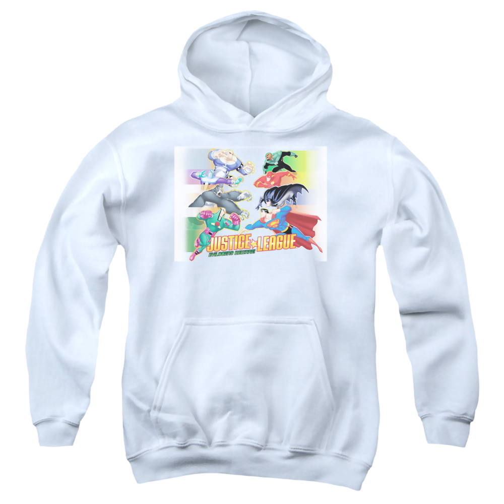 Justice League Evildoers Beware - Youth Hoodie Youth Hoodie (Ages 8-12) Justice League   