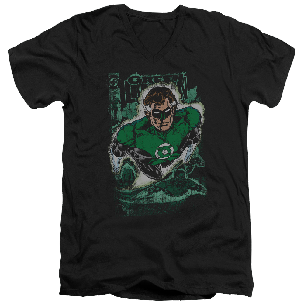 Green Lantern Green Lantern #1 Distress - Men's V-Neck T-Shirt Men's V-Neck T-Shirt Green Lantern   