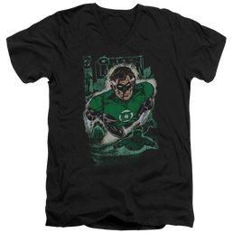 Green Lantern Green Lantern #1 Distress - Men's V-Neck T-Shirt Men's V-Neck T-Shirt Green Lantern   