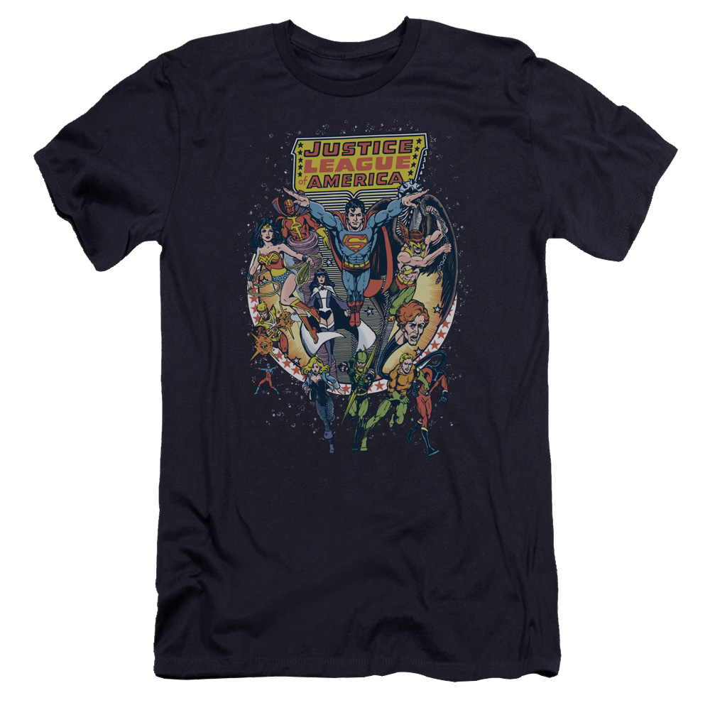 Justice League Star Group Men's Premium Slim Fit T-Shirt Men's Premium Slim Fit T-Shirt Justice League   
