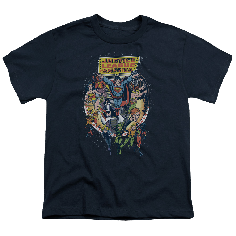Justice League Star Group - Youth T-Shirt Youth T-Shirt (Ages 8-12) Justice League   