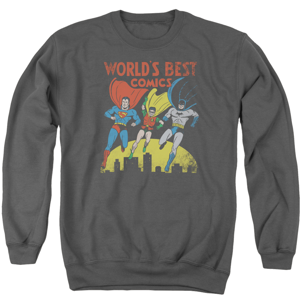 Justice League World's Best Men's Crewneck Sweatshirt Men's Crewneck Sweatshirt Justice League   