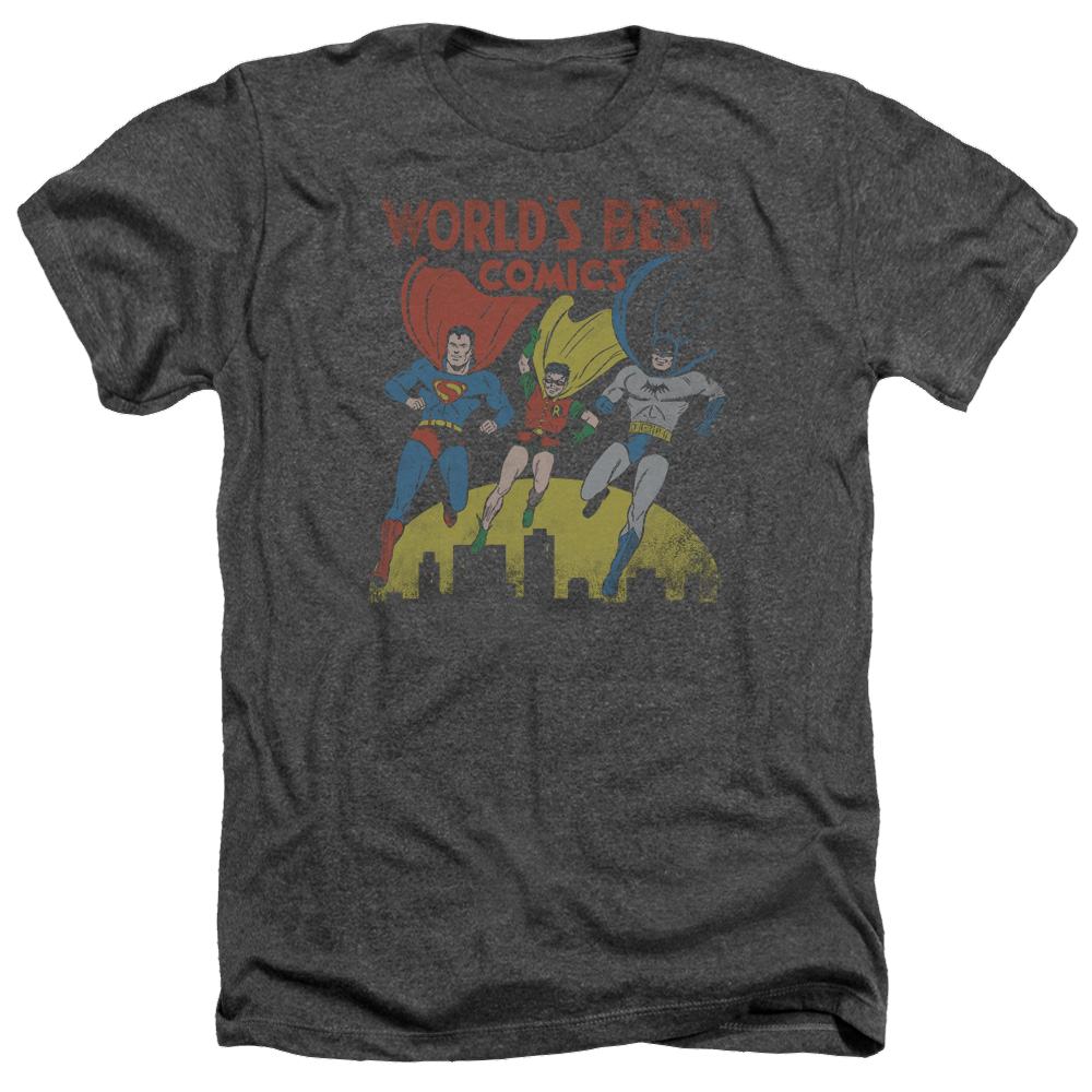 Justice League Worlds Best Men's Heather T-Shirt Men's Heather T-Shirt Justice League   