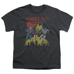 Justice League Worlds Best - Youth T-Shirt Youth T-Shirt (Ages 8-12) Justice League   