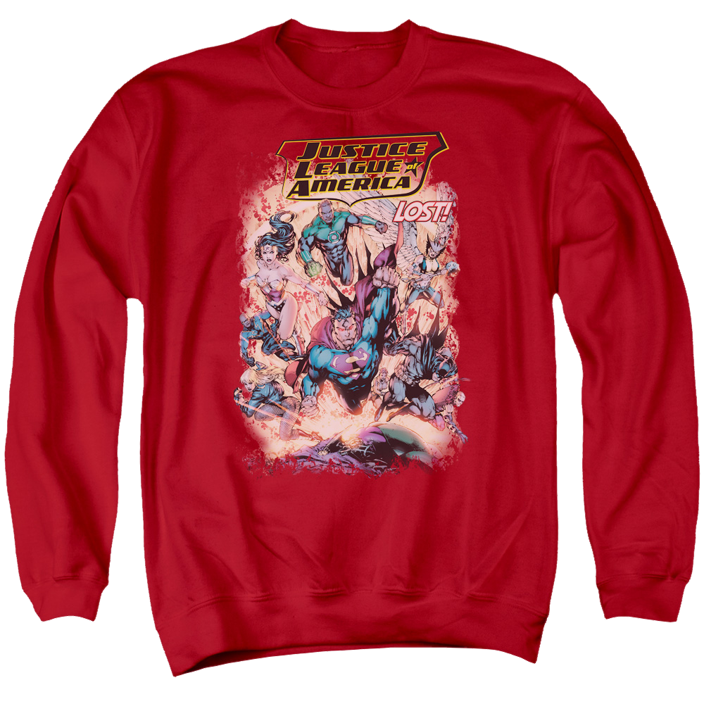 Justice League Lost Men's Crewneck Sweatshirt Men's Crewneck Sweatshirt Justice League   