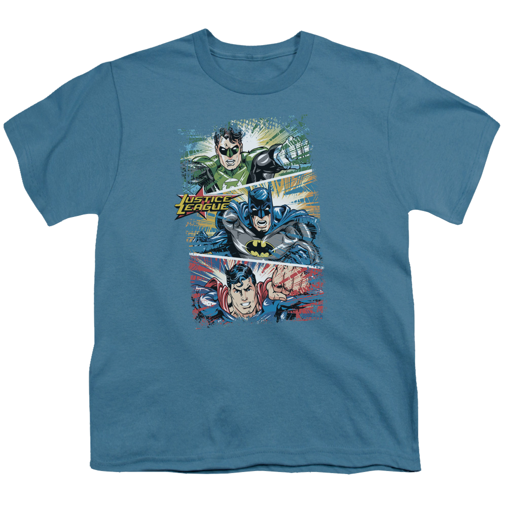Justice League Green Lantern Panels - Youth T-Shirt Youth T-Shirt (Ages 8-12) Justice League   