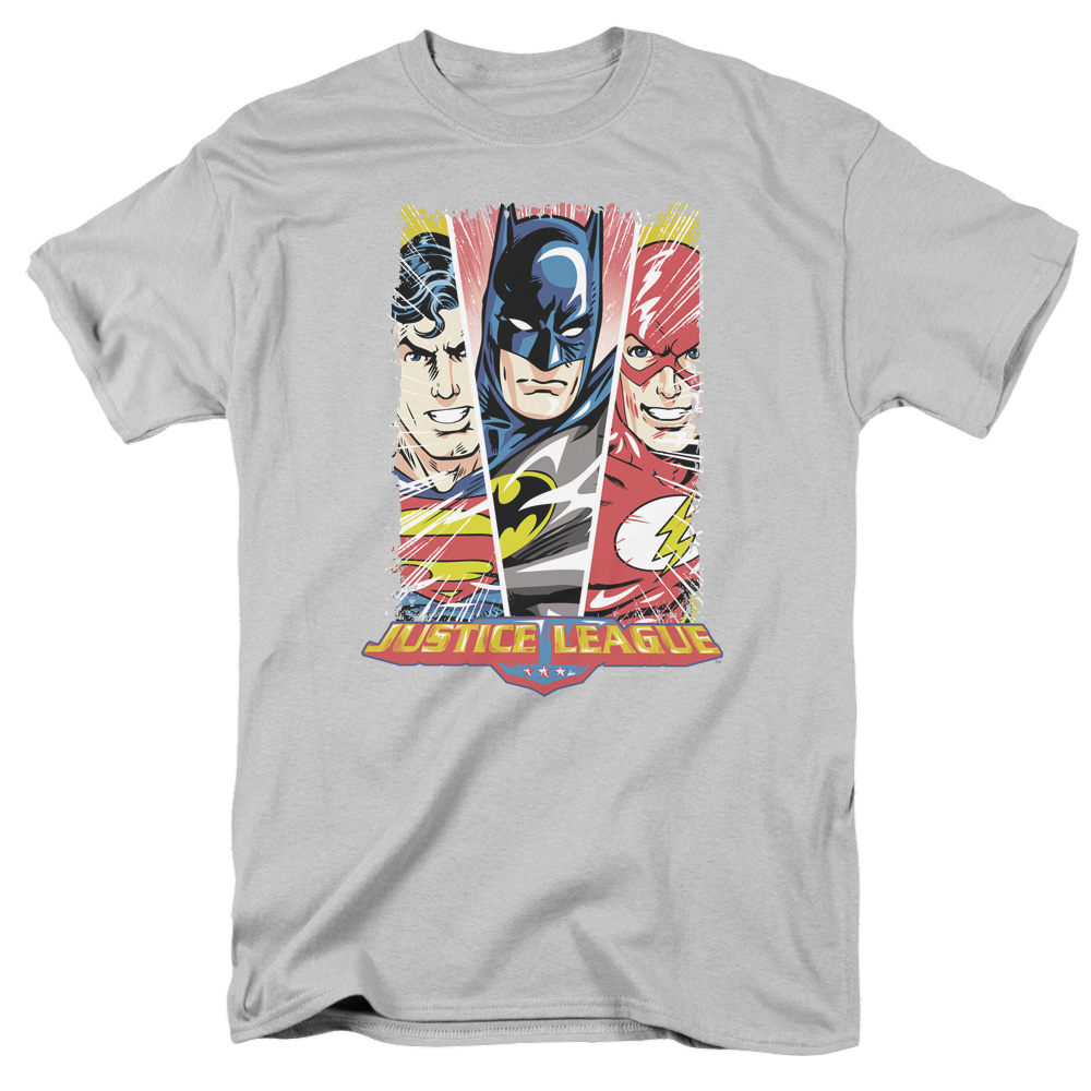 Justice League Hero Triptych - Men's Regular Fit T-Shirt Men's Regular Fit T-Shirt Justice League   