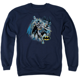 Justice League Batman Collage Men's Crewneck Sweatshirt Men's Crewneck Sweatshirt Batman   