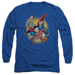 Justice League Superman Collage Men's Long Sleeve T-Shirt Men's Long Sleeve T-Shirt Superman   