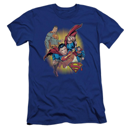 Jla Superman Collage Premium Adult Slim Fit T-Shirt Men's Premium Slim Fit T-Shirt Superman   