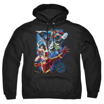 Justice League Galactic Attack Color Pullover Hoodie Pullover Hoodie Justice League   