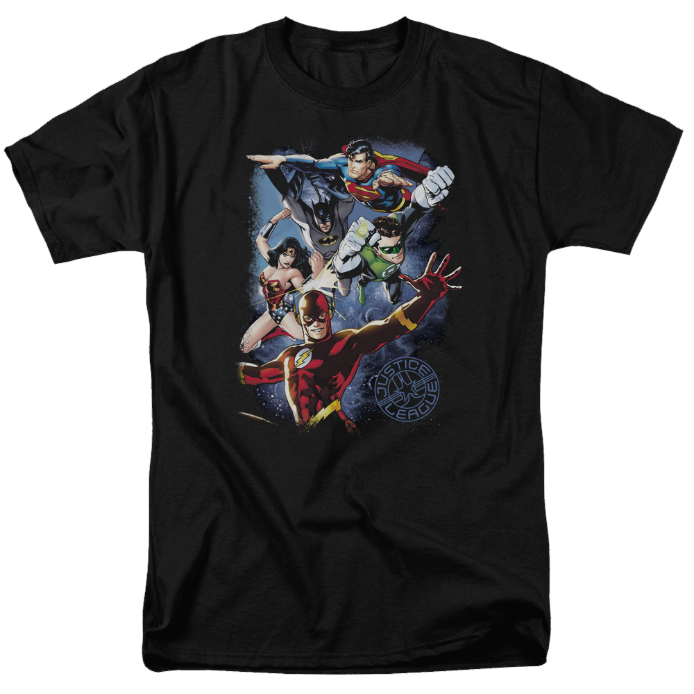 Justice League Galactic Attack Color Men's Regular Fit T-Shirt Men's Regular Fit T-Shirt Justice League   