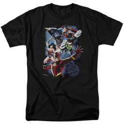Justice League Galactic Attack Color Men's Regular Fit T-Shirt Men's Regular Fit T-Shirt Justice League   