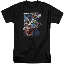 Justice League Galactic Attack Color Men's Tall Fit T-Shirt Men's Tall Fit T-Shirt Justice League   