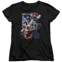 Justice League Galactic Attack Color Women's T-Shirt Women's T-Shirt Justice League   